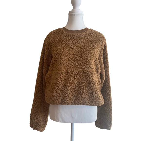 PRANA‎ SWEATSHIRT Women's Size Large POLAR ESCAPE Camel Brown - Fuzzy Fleece - Picture 1 of 8